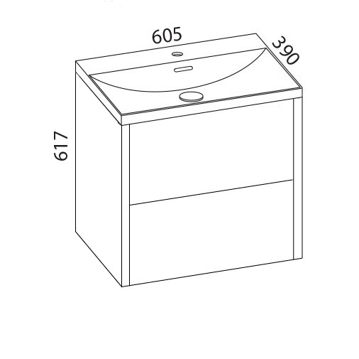 AALTO PLUS COLOR - allaskaappi 600mm - Tumma tammi - Image 3