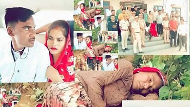 Young couple with earphones, pensive expressions, and traditional clothing in a collage of rural and group images; highlights cultural and community aspects of Asia Prime.