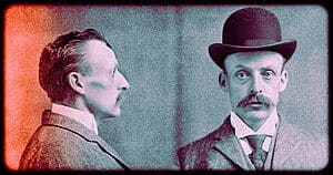 An eerie depiction of two men representing the dark aspects of human nature.