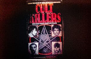 Alt text: Political activism poster with protest images, pentagram, and provocative text on dark background.
