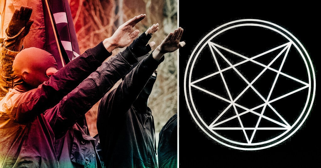Order Of Nine Angles (O9A): The Nazi-Occult Network Built For Radicalization People With Hoods And Symbols Representing Dark Rituals And Secret Societies.