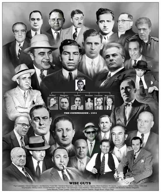 Mexican political figures from the 1930s in a black-and-white photo collage.