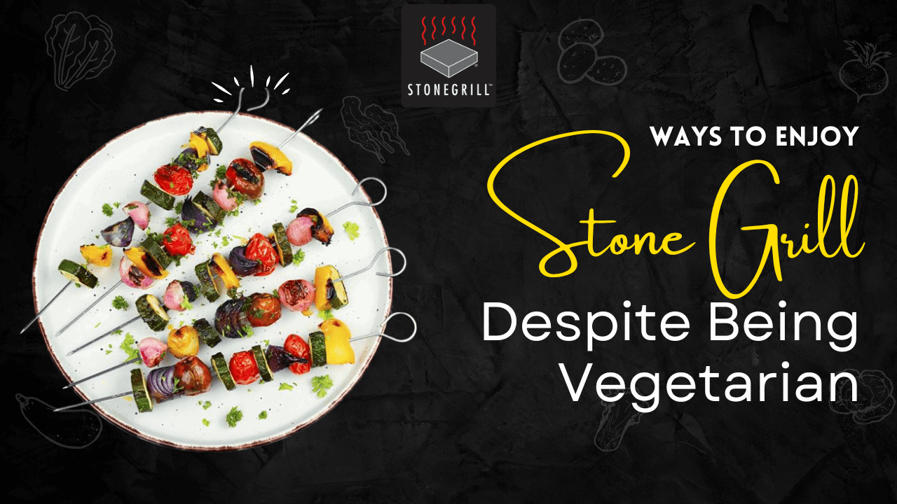 Fresh vegetarian skewers served at The Flames Galore Restaurant, perfect for healthy dining.