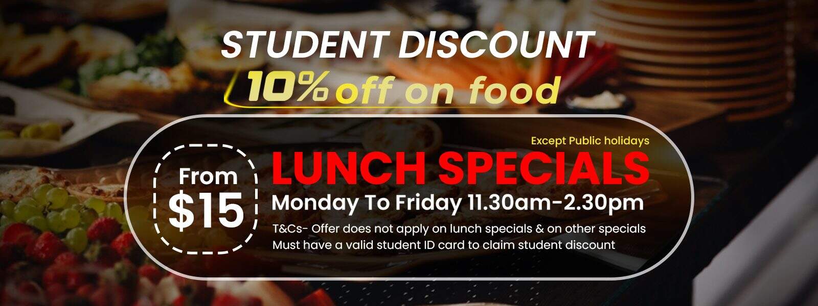 Fresh pizza and food at The Flames Galore Restaurant, perfect for lunch and dinner.