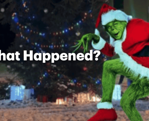 Colorful Christmas tree with decorations and presents, festive holiday scene.