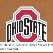 ALT: Ohio State logo with news headline about a midnight heist in Fostoria.