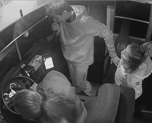 School bus incident captured on camera.