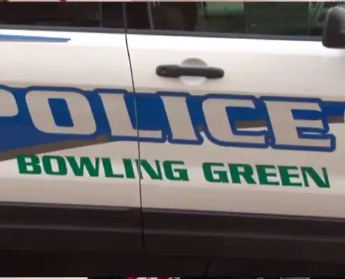 Police vehicle with Bowling Green department markings in Fostoria.