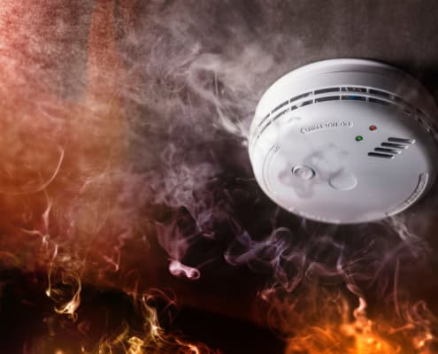Smoke detector emitting smoke, fire safety, home security, Fostoria Free Press.