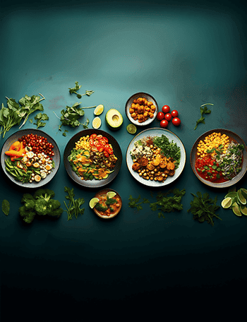 A collage of quick and easy gluten-free vegan meals, including lentil soup, chickpea salad, stir-fry, and quinoa chili, showcasing variety and affordability