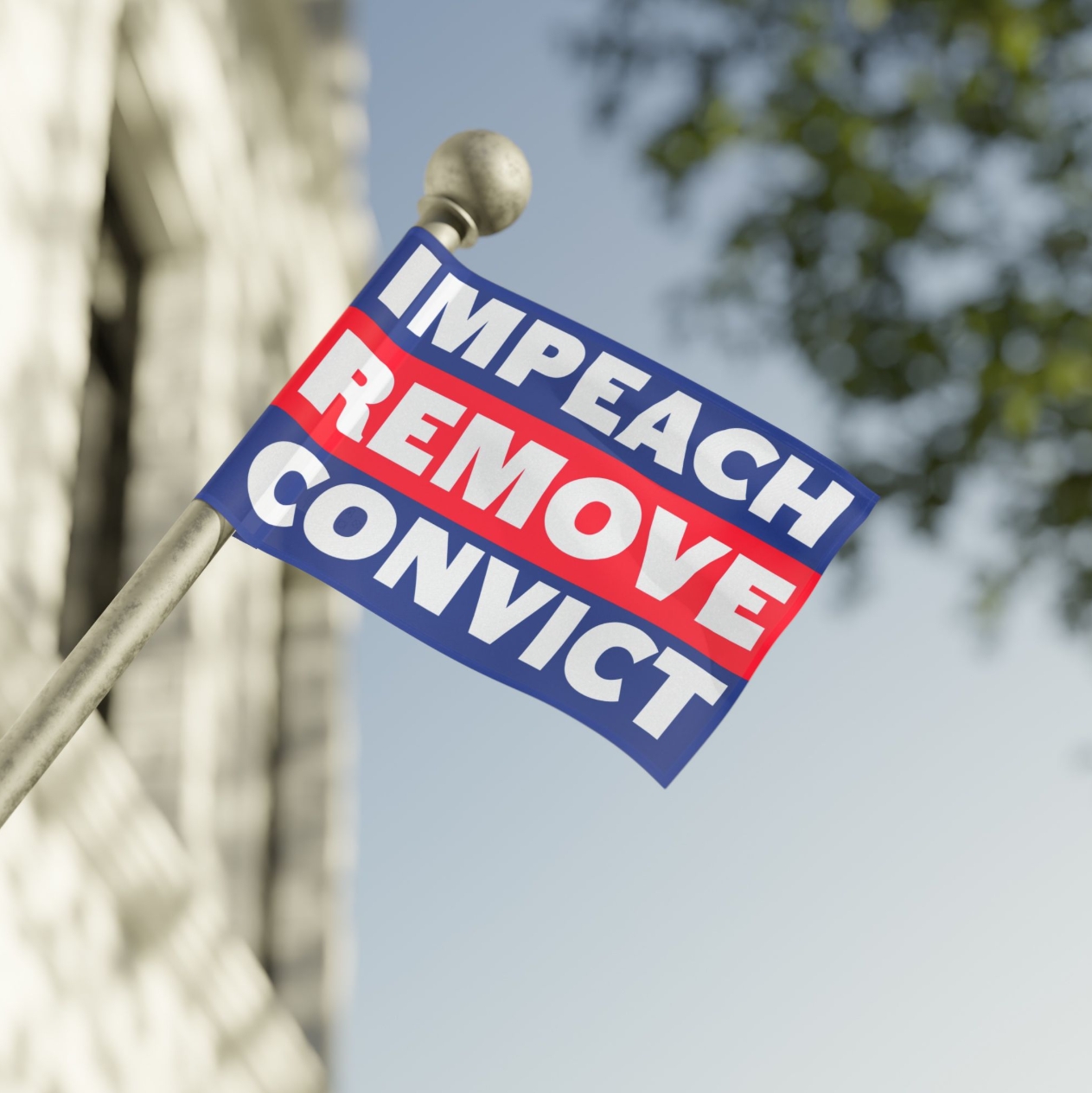 Impeach Convict Remove Flag, Anti Trump