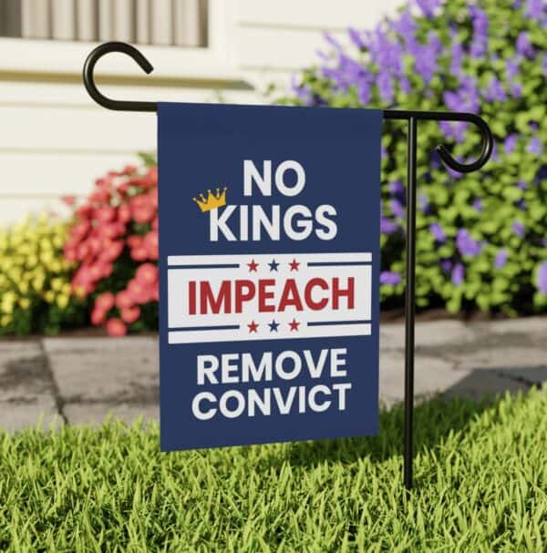 No Kings Impeach Remove Convict Sign, No Kings in America Flag