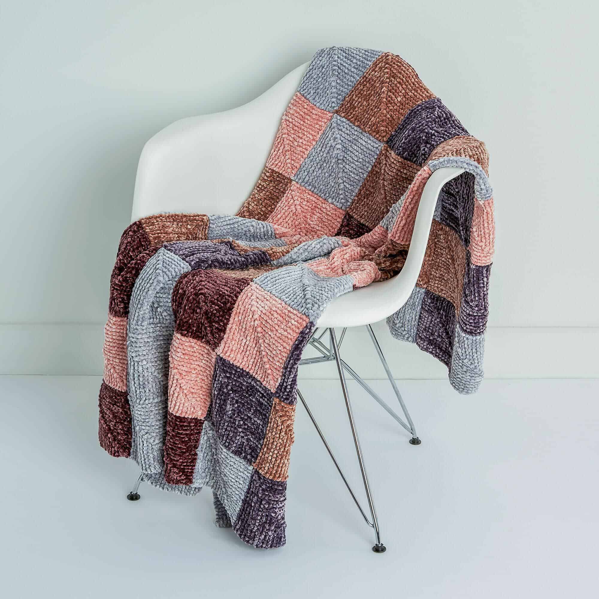 Just Keep Knitting Mitered Squares Knit Blanket