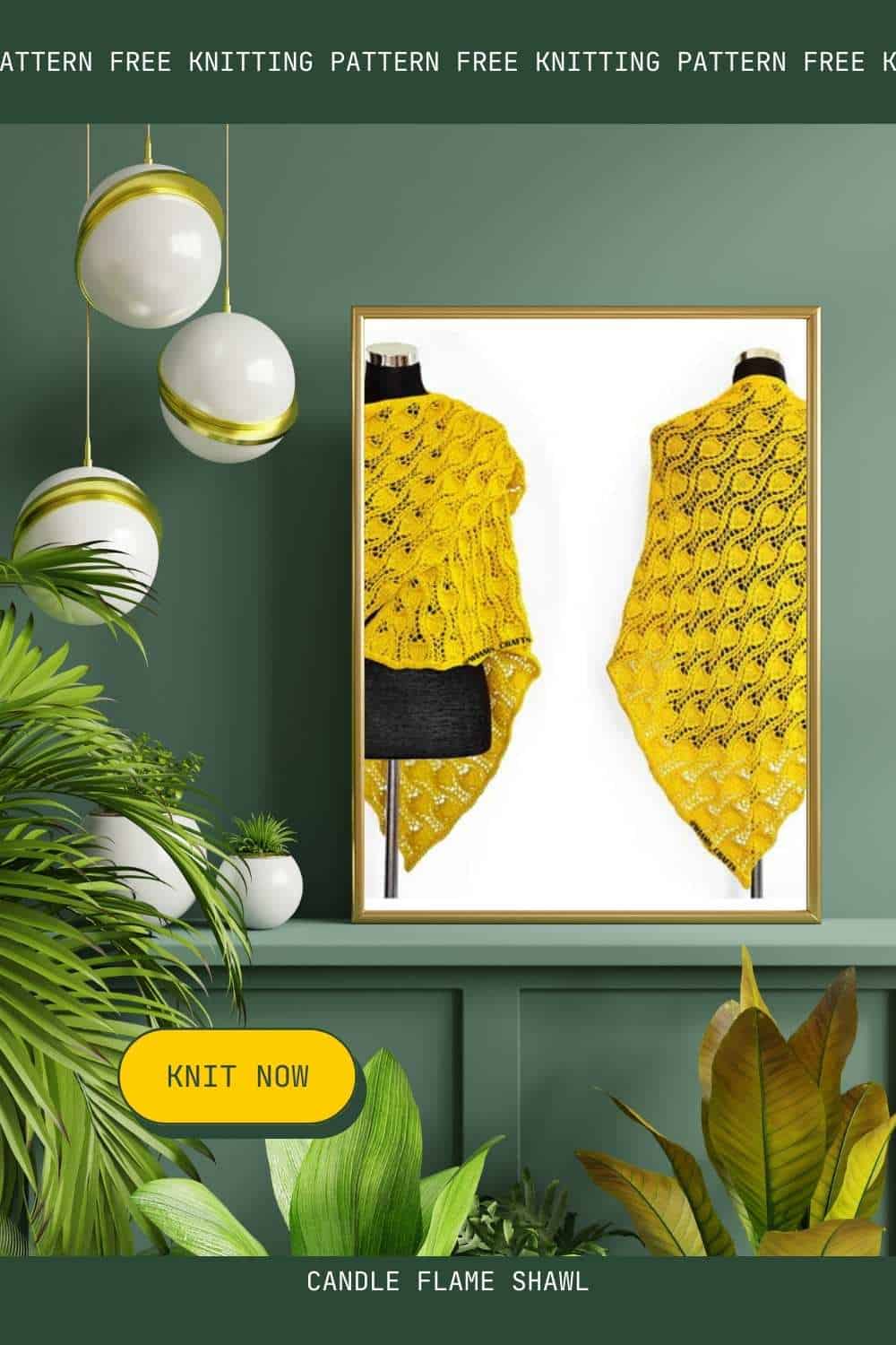 Free Knitting Pattern Candle Flame Shawl