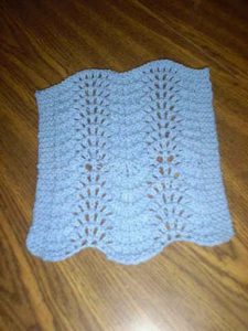 Lacey Fan and Feather Face Cloth Easy Lace Knitting Patterns