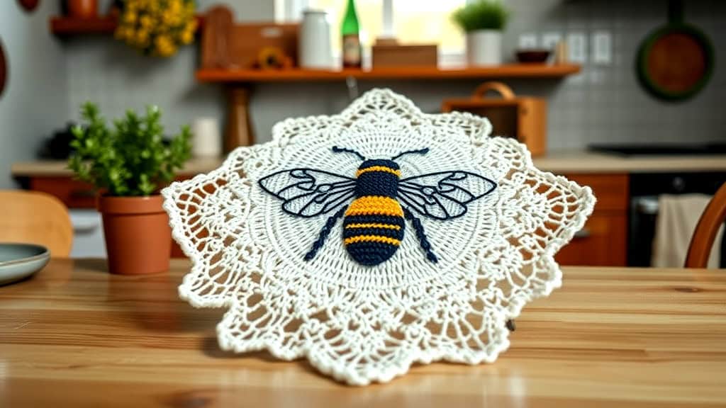Simple Bee Dishcloth Design