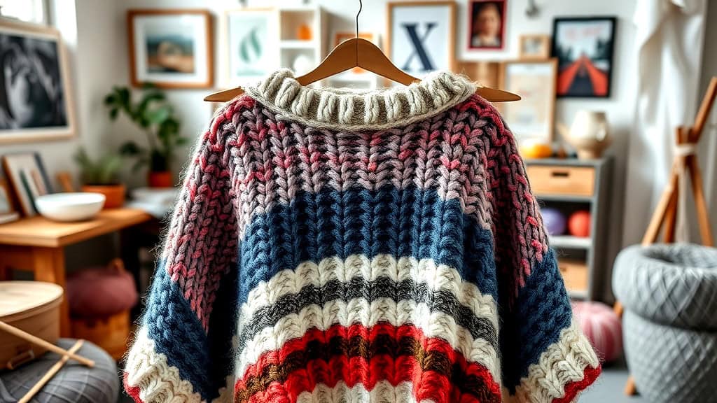 Poncho Knitting in Flat Styles