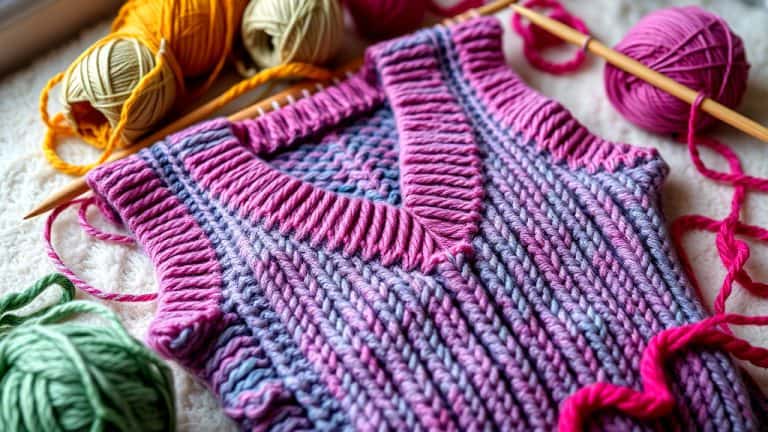 V-neck Vest Knitting Patterns Free