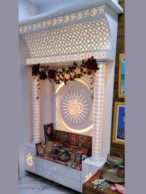 Corian Mandir Curve With Upper Mehrab
