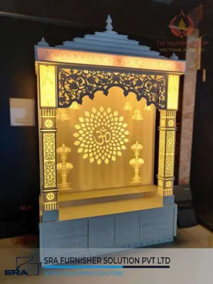 Corian Designer Mandir with Backlit
