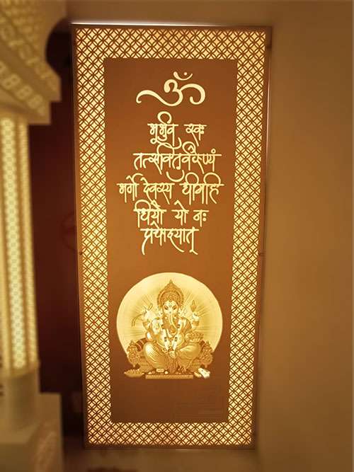 Corian Mandir Back Panels - Decorative Temple Backdrops & Finishes >Products>Corian Mandir Back Panels - Decorati