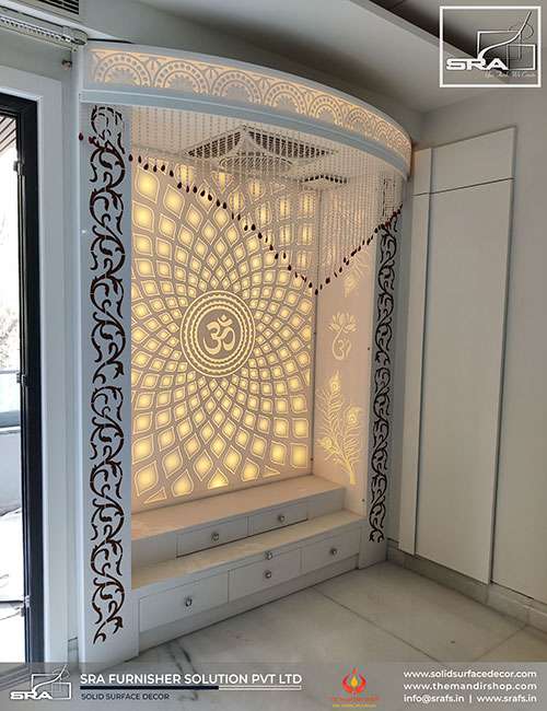 3D Om Panel Design In Corian Temple
