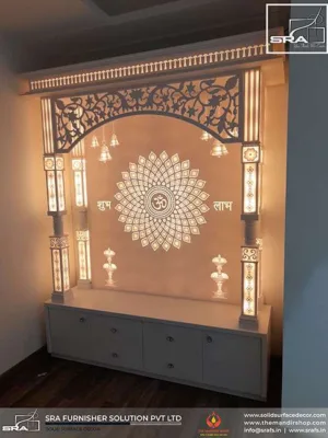 Aesthetic Four Pillar Corian Temple Design