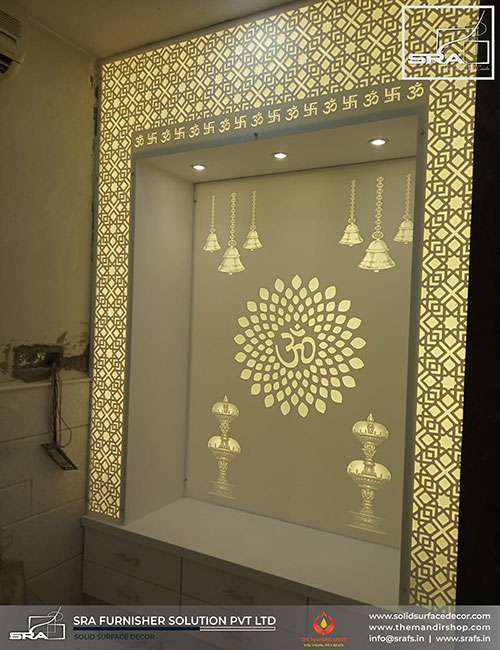 Backlit Corian Temple Wall Design