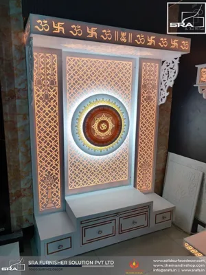 Corian Mandir With Resin Inlay