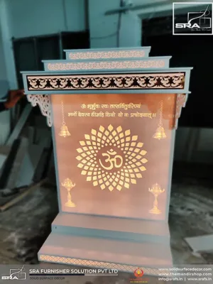 Corian Mandir Without Pillars Design