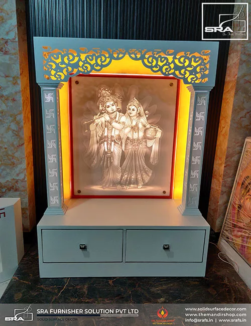 Corian Radha Krishna Mandir 42" 3 Corian Radha Krishna Mandir 42"