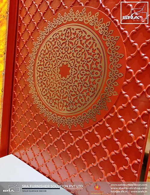 Corian Temple In Red Color Back Panel