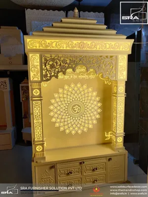 Corian Temple With Shikhar And Mehrab Design