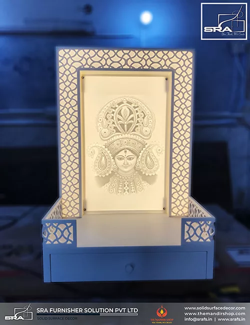 Durga Ma Small Corian Mandir Design