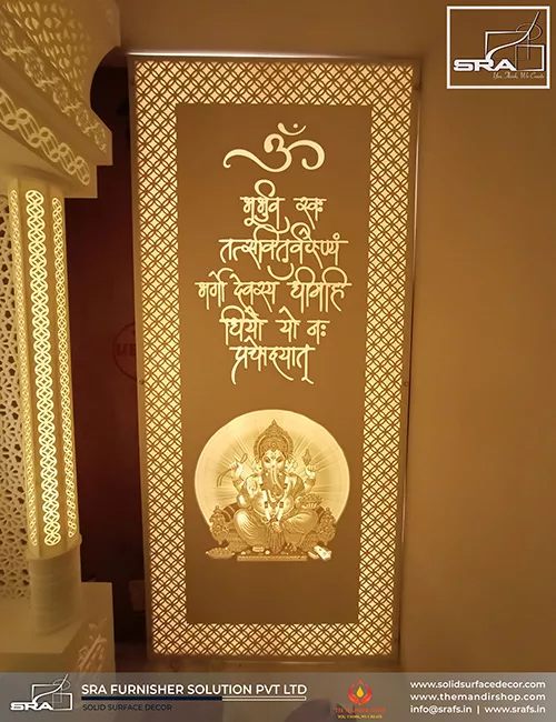 Ganesh Ji Corian Backlit Wall Panel