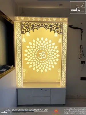 Mandir Background 2D Om Design