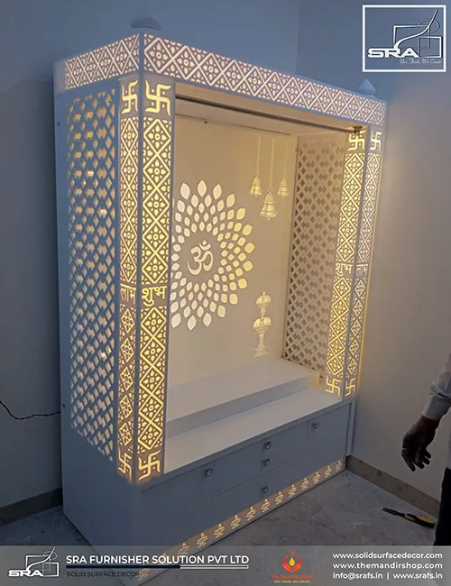 Mandir Design With 2D OM 3 Mandir Design With 2D OM