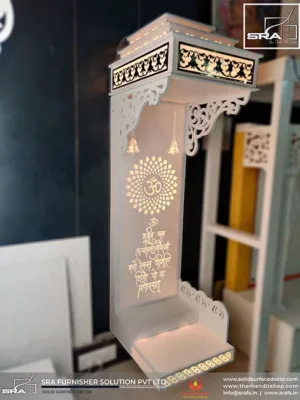 Mandir Design With Gayatri Mantra