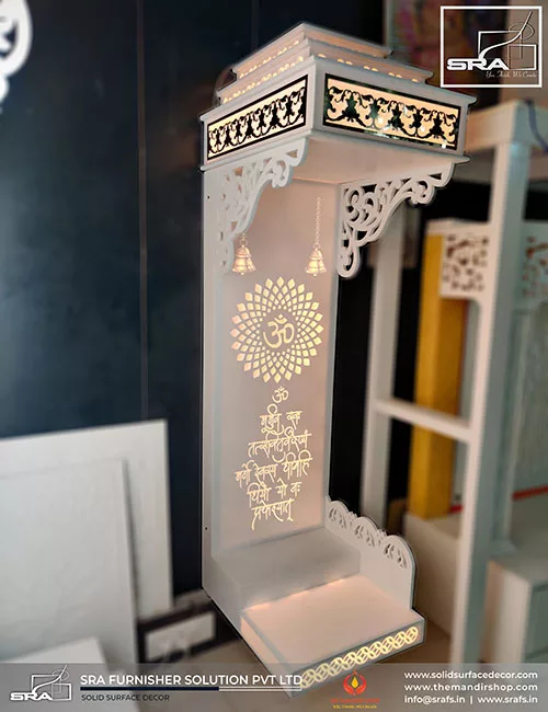 Mandir Design With Gayatri Mantra