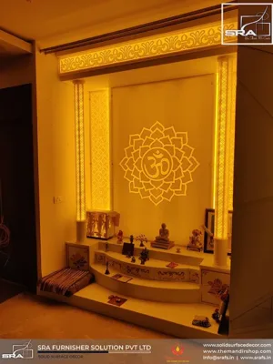 Mandir Design With Light