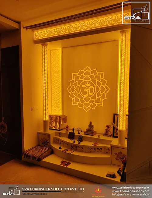 Mandir Design With Light