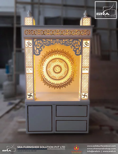 Metal Inlay In Corian Temple