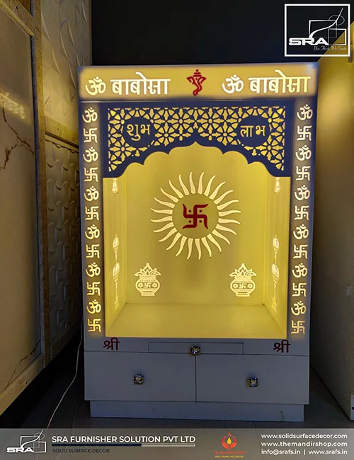 Babosa Mandir Design In Corian
