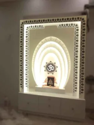 Oval Shape Mandir with MOP Inlay