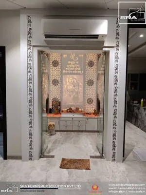 Radha Krishna Backlit Panel With Rose Gold Inlay