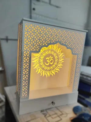 Small Mandir Design With Om Panel