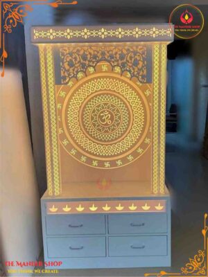 Luxury Corian Pooja Mandir with Backlight