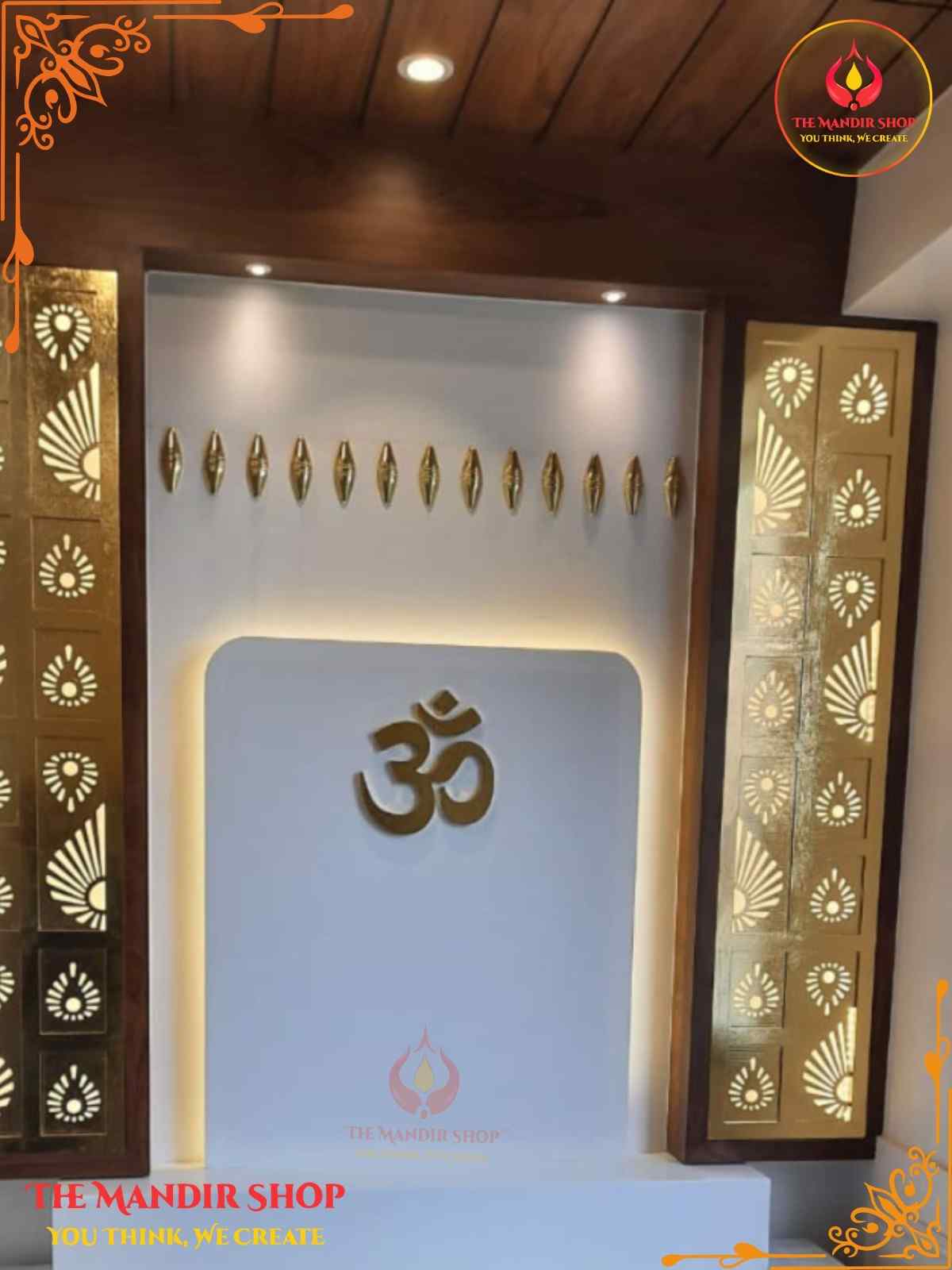Modern White Corian Mandir for Elegant Home
