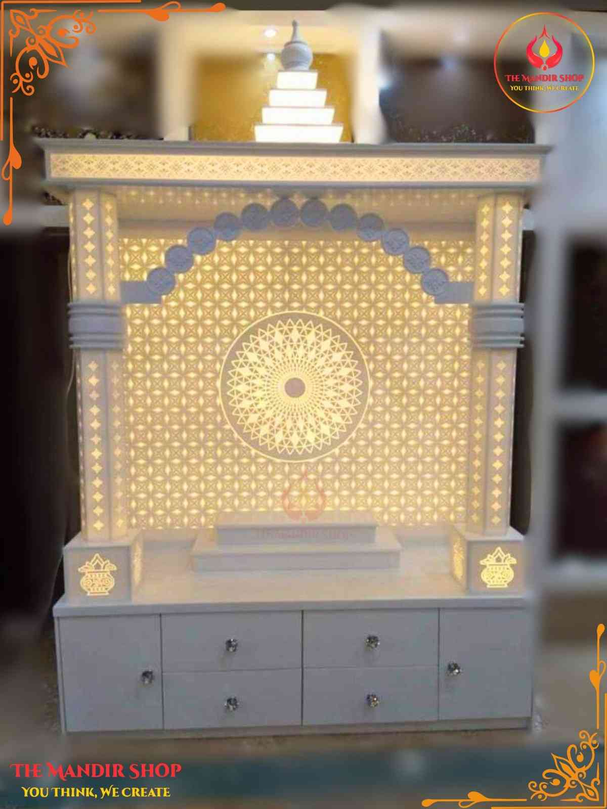 Traditional Corian Mandir with a Modern Touch