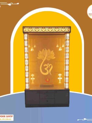 Latest OM Corian Mandir With Backlit